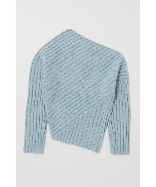 MOUSSY(マウジー)の「ASYMMETRY RIB ニット(ニット/セーター・レディース・ブラック/ライトブルー/ライトイエロー/杢グレー・FREE)」の12枚目の写真