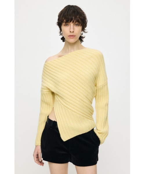 MOUSSY(マウジー)の「ASYMMETRY RIB ニット(ニット/セーター・レディース・ブラック/ライトブルー/ライトイエロー/杢グレー・FREE)」の13枚目の写真