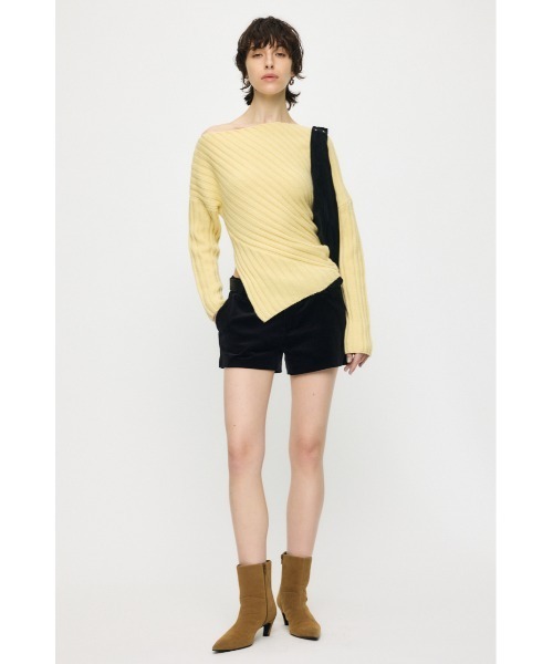 MOUSSY(マウジー)の「ASYMMETRY RIB ニット(ニット/セーター・レディース・ブラック/ライトブルー/ライトイエロー/杢グレー・FREE)」の14枚目の写真