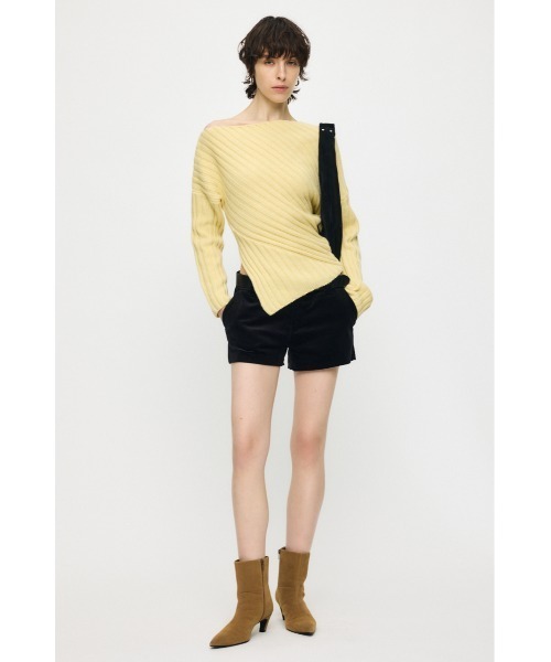 MOUSSY(マウジー)の「ASYMMETRY RIB ニット(ニット/セーター・レディース・ブラック/ライトブルー/ライトイエロー/杢グレー・FREE)」の15枚目の写真