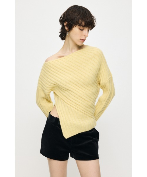 MOUSSY(マウジー)の「ASYMMETRY RIB ニット(ニット/セーター・レディース・ブラック/ライトブルー/ライトイエロー/杢グレー・FREE)」の16枚目の写真