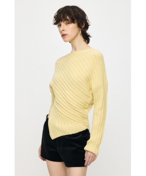 MOUSSY(マウジー)の「ASYMMETRY RIB ニット(ニット/セーター・レディース・ブラック/ライトブルー/ライトイエロー/杢グレー・FREE)」の17枚目の写真