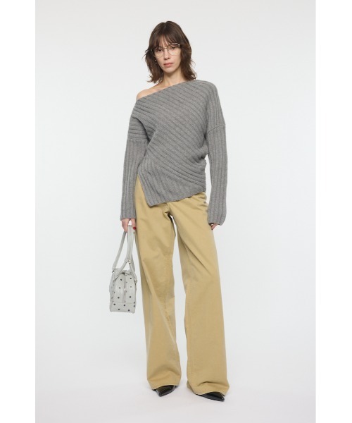 MOUSSY(マウジー)の「ASYMMETRY RIB ニット(ニット/セーター・レディース・ブラック/ライトブルー/ライトイエロー/杢グレー・FREE)」の20枚目の写真