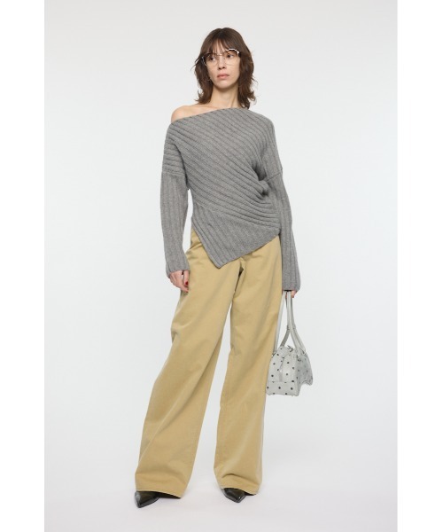 MOUSSY(マウジー)の「ASYMMETRY RIB ニット(ニット/セーター・レディース・ブラック/ライトブルー/ライトイエロー/杢グレー・FREE)」の21枚目の写真