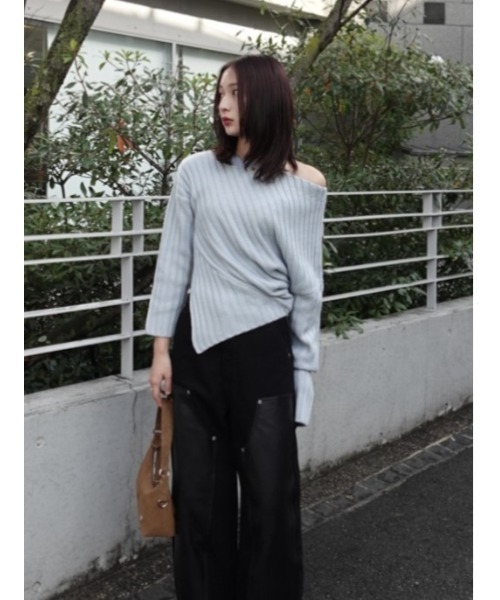 ASYMMETRY RIB ニット（ニット/セーター）｜MOUSSY（マウジー）の