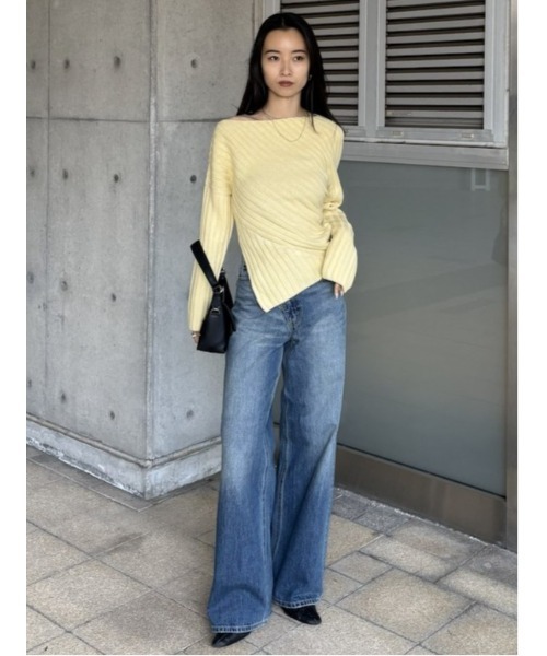 セール】ASYMMETRY RIB ニット（ニット/セーター）｜MOUSSY（マウジー