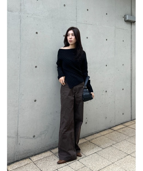 ASYMMETRY RIB ニット（ニット/セーター）｜MOUSSY（マウジー）の