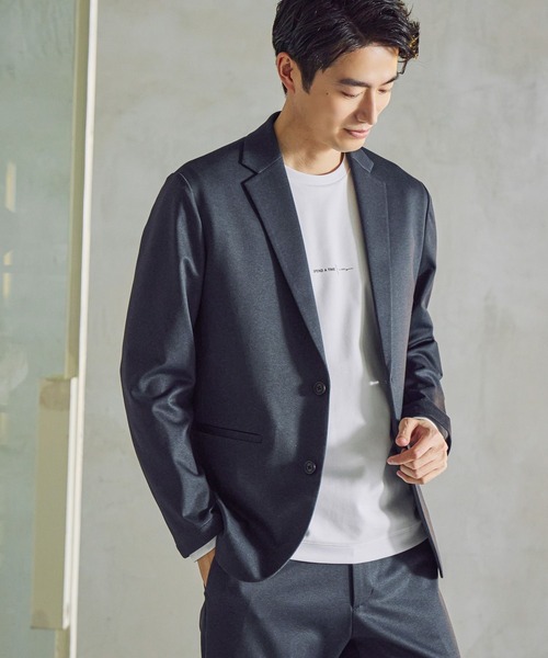 GLOBAL WORK(グローバルワーク)の「スマらくジャケット/601167(テーラードジャケット・メンズ・ライトグレー/ネイビー系9/ネイビー/チャコールグレー・SMALL/X-LARGE/LARGE/MEDIUM)」の3枚目の写真