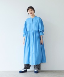 ●hightwist cotton gather sleeves ワンピース