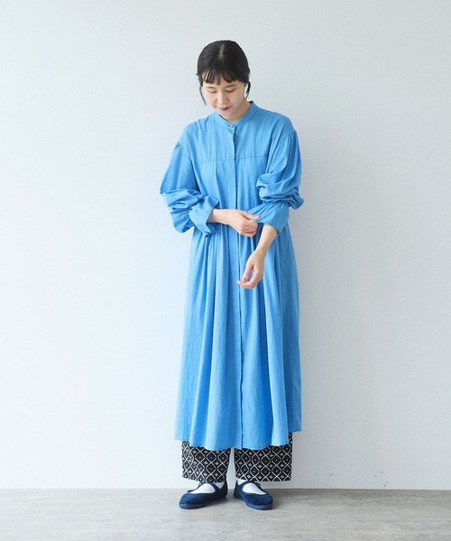 yuni(ユニ )の「●hightwist cotton gather sleeves ワンピース(ワンピース・レディース・サックスブルー/ブラック/イエロー・FREE)」の10枚目の写真