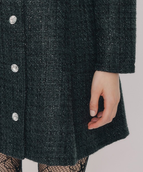 REDYAZEL(レディアゼル)の「ビジューボタンファンシーツイードシャツミニワンピース(ワンピース・レディース・ブラック/ピンク/オフホワイト/ミント・MEDIUM/SMALL)」の22枚目の写真
