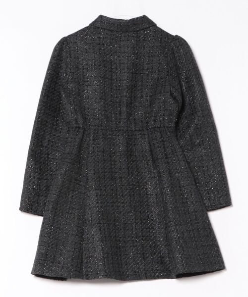 ビジューボタンファンシーツイードシャツミニワンピース（ワンピース