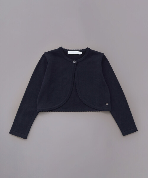 Tartine et Chocolat（タルティーヌエショコラ）の「【日本製】ロゴチャーム付きニット長袖カーディガン(110~130cm)（カーディガン/ボレロ・キッズ・ネイビー/ホワイト・110cm/120cm/130cm）」の15枚目の写真