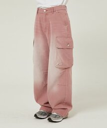 パラシュートカーゴウォッシュドデニムパンツダストピンク