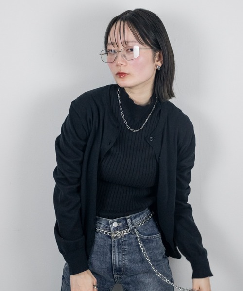 mellomela.(メロメラ)の「コットンクルーネックカーディガン(カーディガン/ボレロ・レディース・ダークグリーン/ネイビー/ブラック/オフホワイト・M-L)」の12枚目の写真