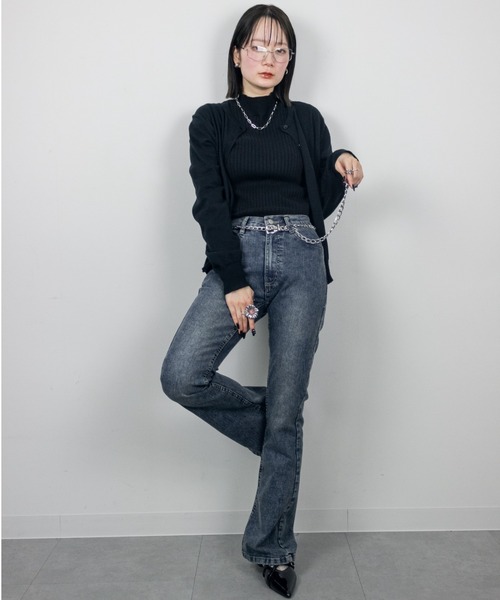 mellomela.(メロメラ)の「コットンクルーネックカーディガン(カーディガン/ボレロ・レディース・ダークグリーン/ネイビー/ブラック/オフホワイト・M-L)」の15枚目の写真