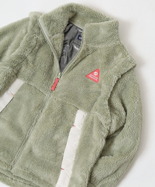 OUTDOOR PRODUCTS（アウトドアプロダクツ）の「UV裏アルミ袖取外し2WAYフリースジャケット（その他アウター・レディース・マルチ/ブラック系その他/キャメル/ミント/ラベンダー・L/LL/M/3L）」の3枚目の写真