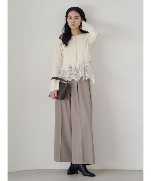 LAGUNAMOON（ラグナムーン）の「レースペプラムニットアンサンブル（ニット/セーター・レディース・ライトブルー/ブラック/アイボリー・FREE）」の4枚目の写真