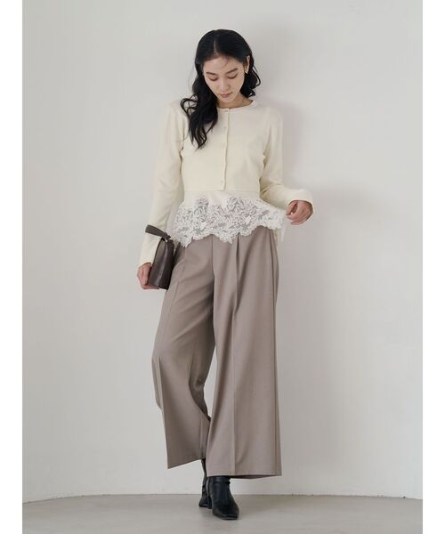 LAGUNAMOON（ラグナムーン）の「レースペプラムニットアンサンブル（ニット/セーター・レディース・ライトブルー/ブラック/アイボリー・FREE）」の5枚目の写真