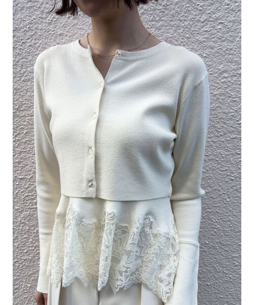 LAGUNAMOON（ラグナムーン）の「レースペプラムニットアンサンブル（ニット/セーター・レディース・ライトブルー/ブラック/アイボリー・FREE）」の10枚目の写真