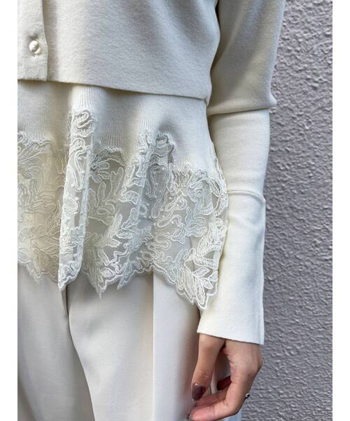 LAGUNAMOON（ラグナムーン）の「レースペプラムニットアンサンブル（ニット/セーター・レディース・ライトブルー/ブラック/アイボリー・FREE）」の11枚目の写真