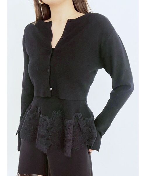 LAGUNAMOON（ラグナムーン）の「レースペプラムニットアンサンブル（ニット/セーター・レディース・ライトブルー/ブラック/アイボリー・FREE）」の17枚目の写真