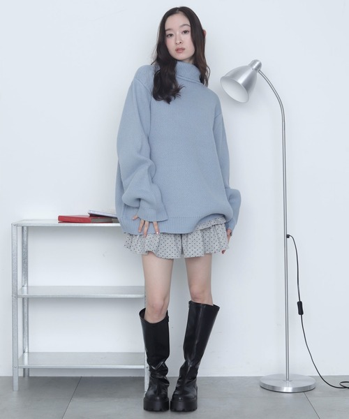 WEGO(ウィゴー)の「WEGO/タートルネックオーバーニット(ニット/セーター・レディース・サックスブルー/ピンク/ブラック・FREE)」の12枚目の写真