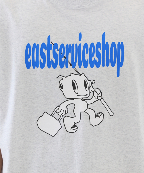 eastserviceshop(イーストサービスショップ)の「Fishing Robo Half T - Melange White(Tシャツ/カットソー・レディース・グレー・SMALL/MEDIUM)」の5枚目の写真