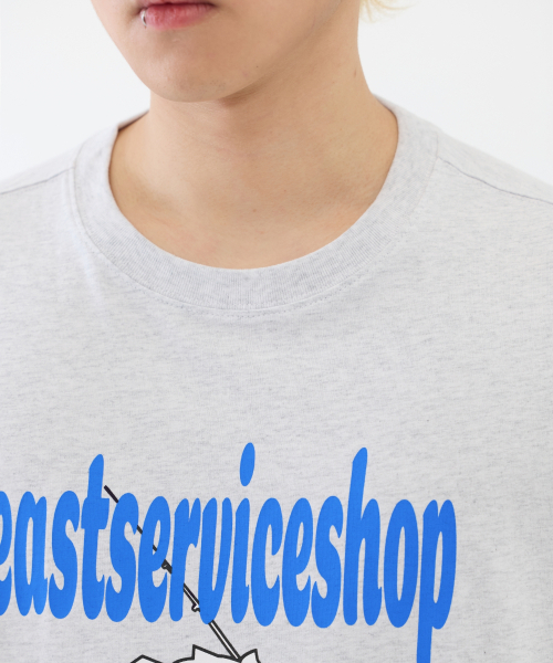 eastserviceshop(イーストサービスショップ)の「Fishing Robo Half T - Melange White(Tシャツ/カットソー・レディース・グレー・SMALL/MEDIUM)」の4枚目の写真