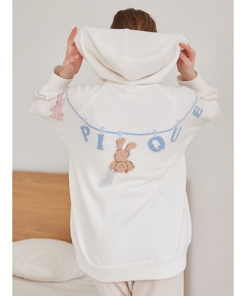 エアリーモコウォッシングアニマルジャガードパーカ（ルームウェア