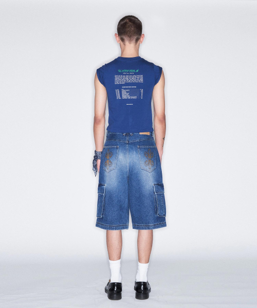 FROM ARLES(フロムアルル)の「6部カーゴデニムハーフパンツ / ブルー(その他パンツ・メンズ・ブルー・M/L)」の5枚目の写真