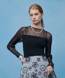 美品☆allurevilleボーダーハイネックプルオーバールルウィルビー allureville｜アルアバイルのトップス（タートルネック/ハイネック