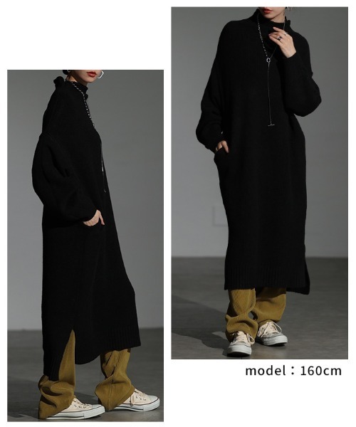 Sawa a la mode(サワアラモード)の「ボトルネックラムライクニットワンピース(ワンピース・レディース・ブラック/杢グレー/グリーン・FREE)」の15枚目の写真