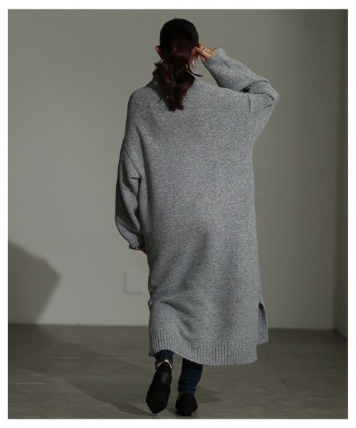 Sawa a la mode(サワアラモード)の「ボトルネックラムライクニットワンピース(ワンピース・レディース・ブラック/杢グレー/グリーン・FREE)」の22枚目の写真