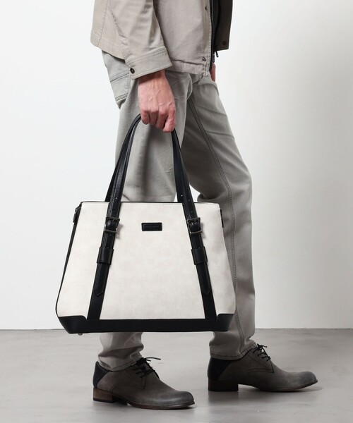 HIDEAWAYS NICOLE（ハイダウェイニコル）の「サイドジップトートバッグ（トートバッグ・メンズ・ブラック/ホワイト・FREE）」の13枚目の写真