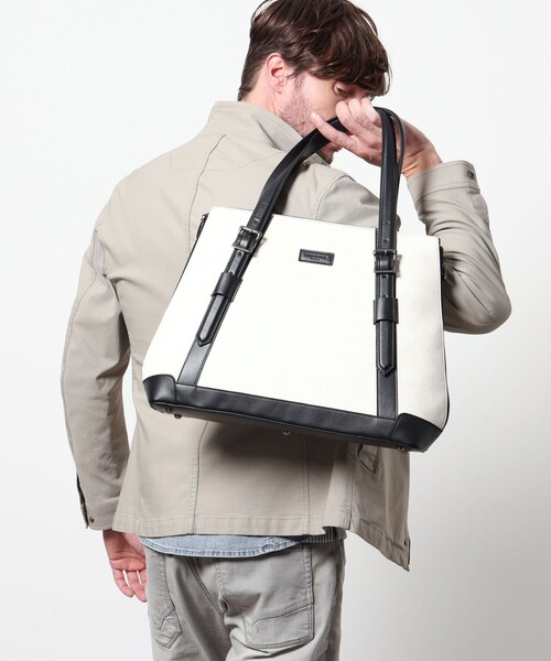 HIDEAWAYS NICOLE（ハイダウェイニコル）の「サイドジップトートバッグ（トートバッグ・メンズ・ブラック/ホワイト・FREE）」の14枚目の写真