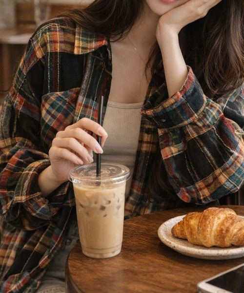 SallyLunn(サリーラン)の「タータンチェックシャツ(シャツ/ブラウス・レディース・パープル/ブラック・MEDIUM/LARGE)」の8枚目の写真