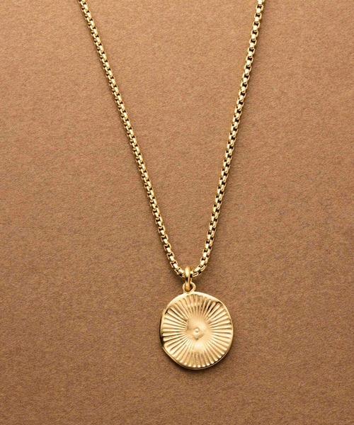Cream dot.(クリームドット)の「【サージカルステンレス】“歪み”の効いたコインモチーフのステンレス製ネックレス(ネックレス・レディース・ゴールド/シルバー/ピンクゴールド・65cm/50cm)」の6枚目の写真