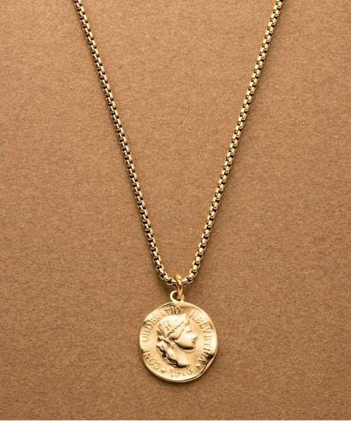 Cream dot.(クリームドット)の「【サージカルステンレス】“歪み”の効いたコインモチーフのステンレス製ネックレス(ネックレス・レディース・ゴールド/シルバー/ピンクゴールド・65cm/50cm)」の9枚目の写真
