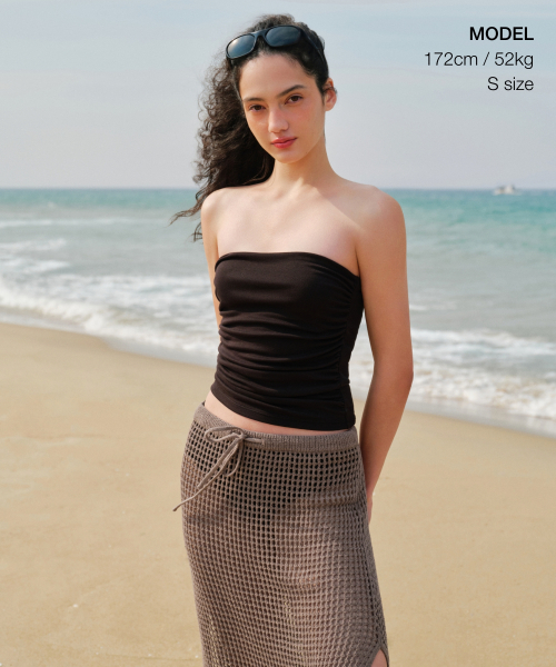 MUSINSA STANDARD WOMAN（ムシンサスタンダードウーマン）の「ウィメンズネットロングスカート[トープ]（スカート・レディース・その他・S/M）」の2枚目の写真