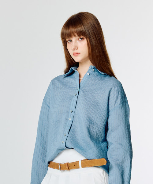 LARTIGENT(ラーティゼン)の「L15 STRIPE OVER SHIRTS(BLUE)(シャツ/ブラウス・レディース・その他・FREE)」の3枚目の写真