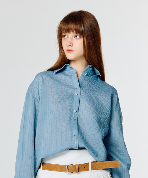 LARTIGENT(ラーティゼン)の「L15 STRIPE OVER SHIRTS(BLUE)(シャツ/ブラウス・レディース・その他・FREE)」の4枚目の写真