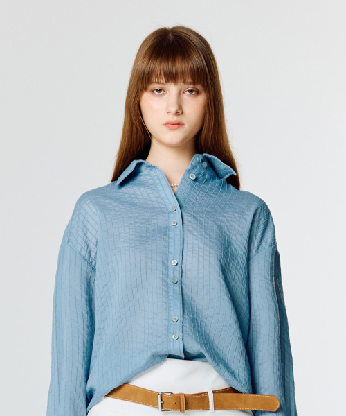 LARTIGENT(ラーティゼン)の「L15 STRIPE OVER SHIRTS(BLUE)(シャツ/ブラウス・レディース・その他・FREE)」の5枚目の写真