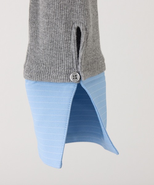 one after another NICE CLAUP（ワンアフターアナザーナイスクラップ）の「レイヤードドッキングトップス（Tシャツ/カットソー・レディース・ベージュ/ネイビー/杢グレー/ブラック・FREE）」の5枚目の写真