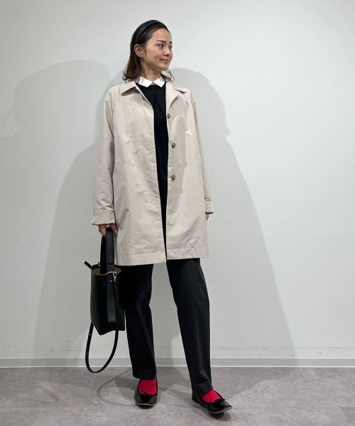 human woman(ヒューマンウーマン)の「◆【弱撥水素材】タフタステンカラーコート(ステンカラーコート・レディース・グレー系その他/ベージュ系その他2・MEDIUM)」の3枚目の写真