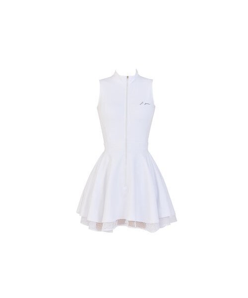 J.JANE(ジェイジェーン)の「前ジッパーダブルフレアワンピース (ホワイト)(ワンピース・レディース・ホワイト・M/S/XS)」の2枚目の写真