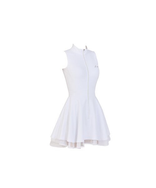 J.JANE(ジェイジェーン)の「前ジッパーダブルフレアワンピース (ホワイト)(ワンピース・レディース・ホワイト・M/S/XS)」の3枚目の写真