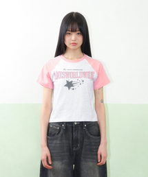 STAR LOGO RAGLAN TEE GREY