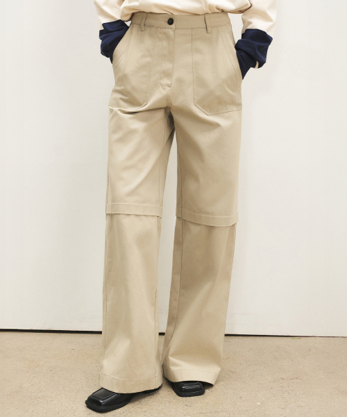 CITYBREEZE（シティブリーズ）の「コットンパティグパンツ_KHAKI BEIGE（デニムパンツ・レディース・その他・S/M）」の2枚目の写真