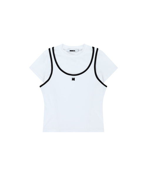 MEA（メア）の「LAYERED SLIM T-SHIRT [WHITE]（Tシャツ/カットソー・レディース・ホワイト・FREE）」の2枚目の写真